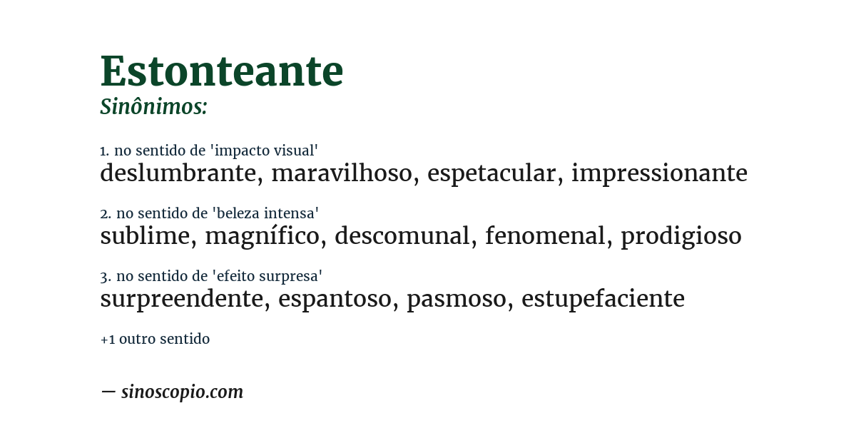 Sinônimo de estonteante