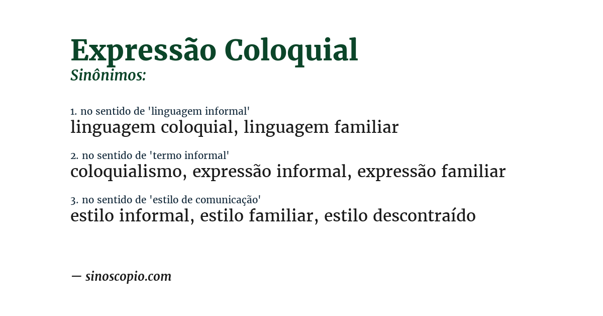 Sinônimo de expressão coloquial