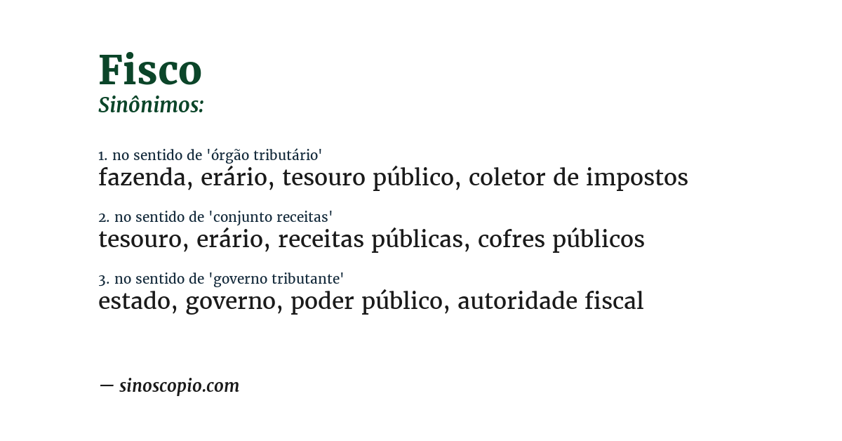 Sinônimo de fisco