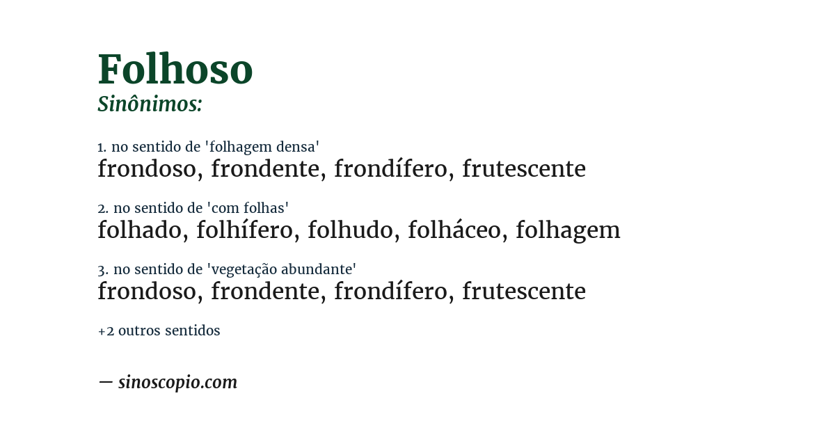 Sinônimo de folhoso