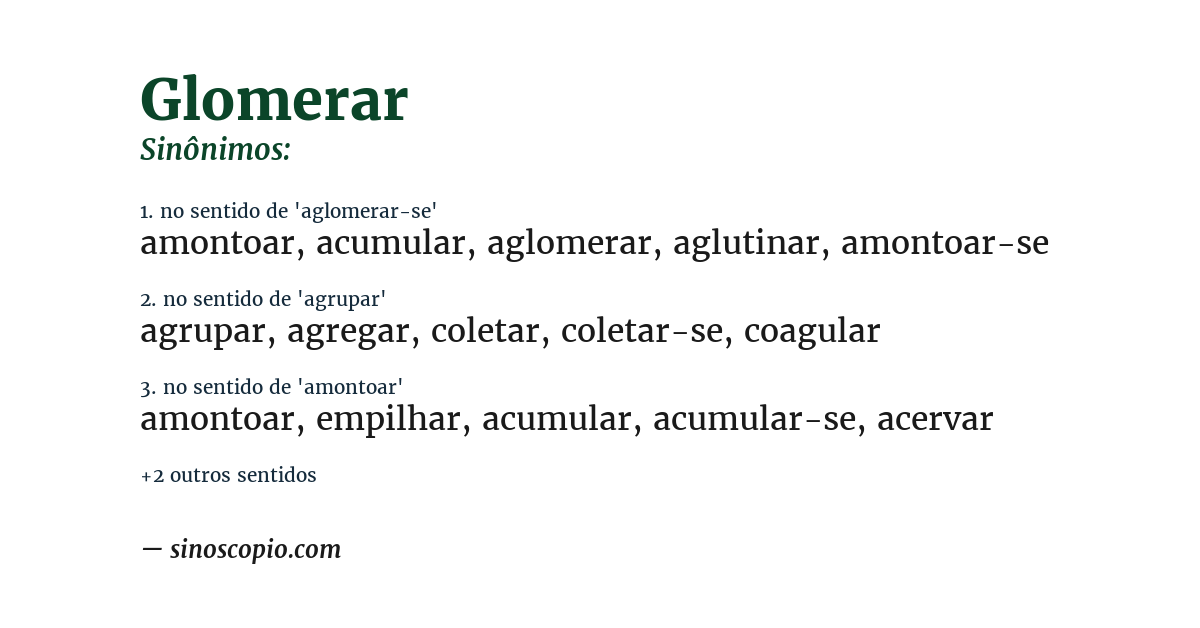 Sinônimo de glomerar