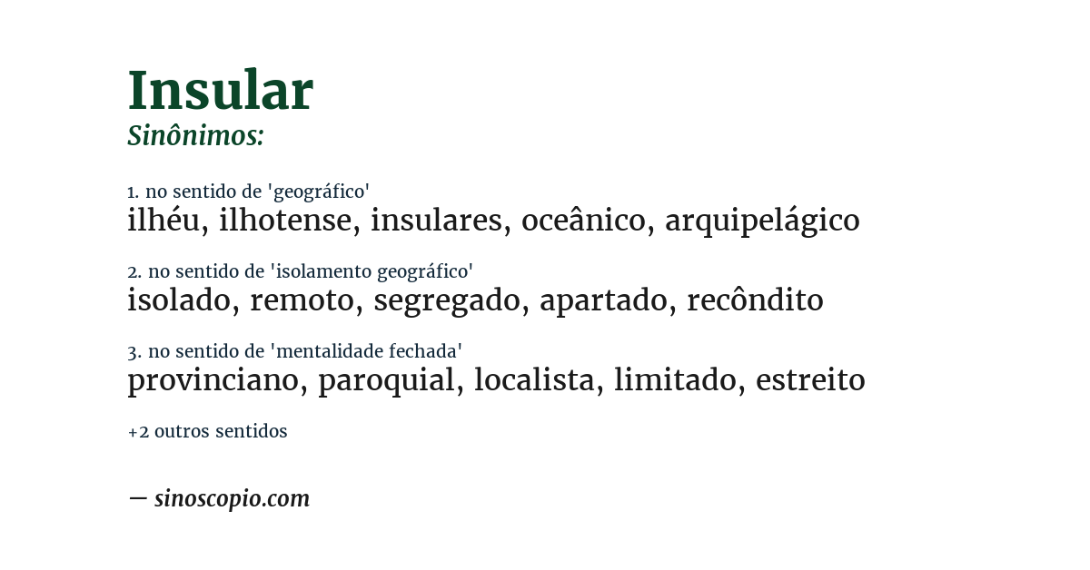 Sinônimo de insular