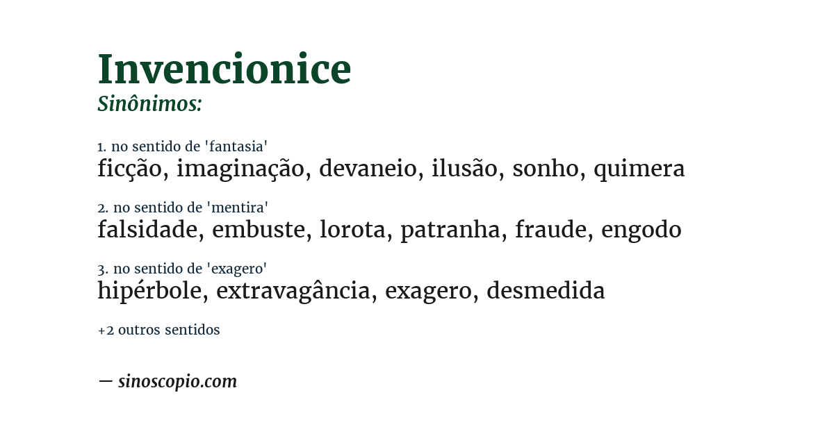Sinônimo de invencionice
