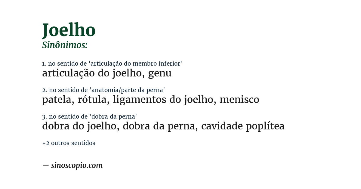 Sinônimo de joelho