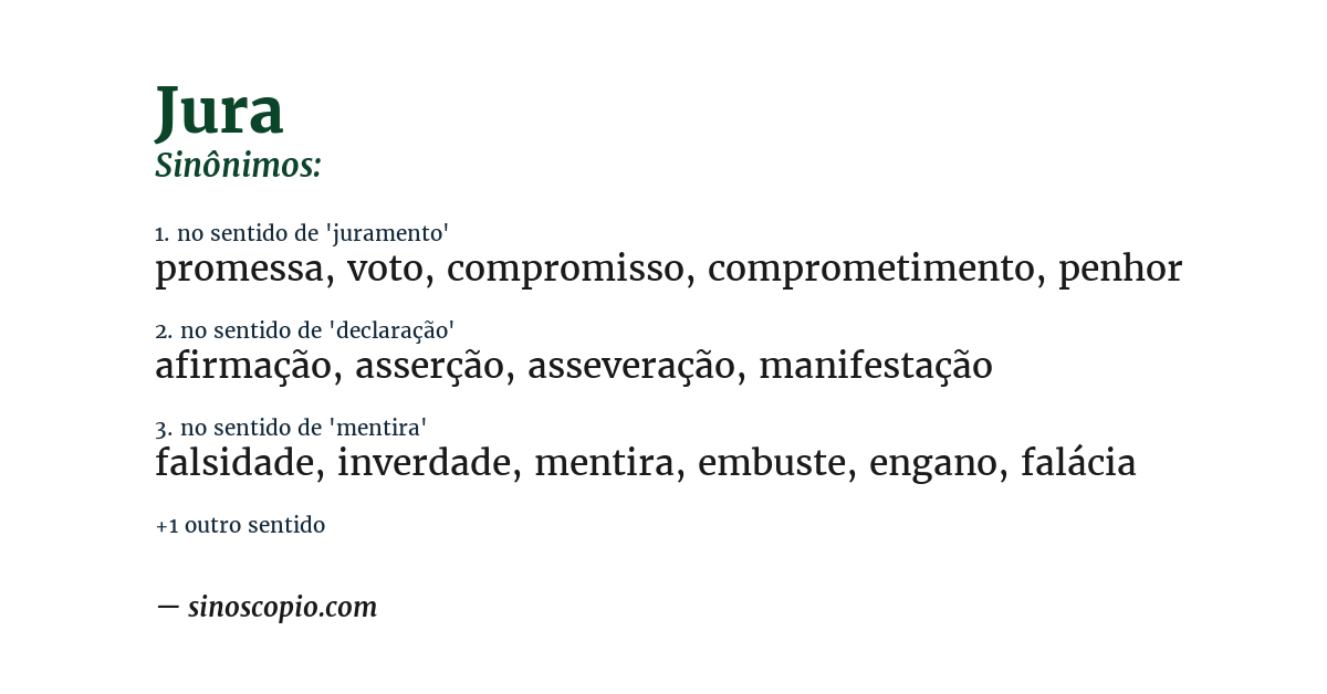 Sinônimo de jura