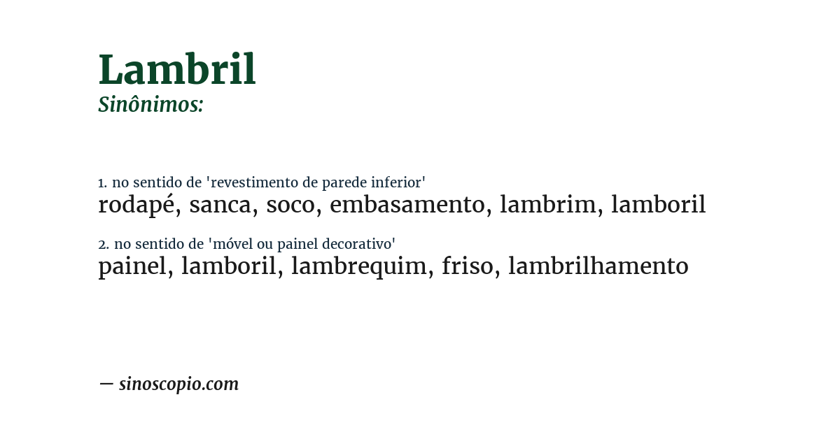 Sinônimo de lambril