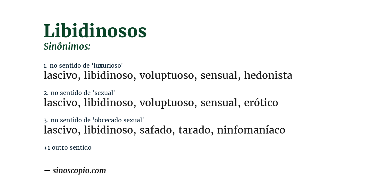 Sinônimo de libidinosos