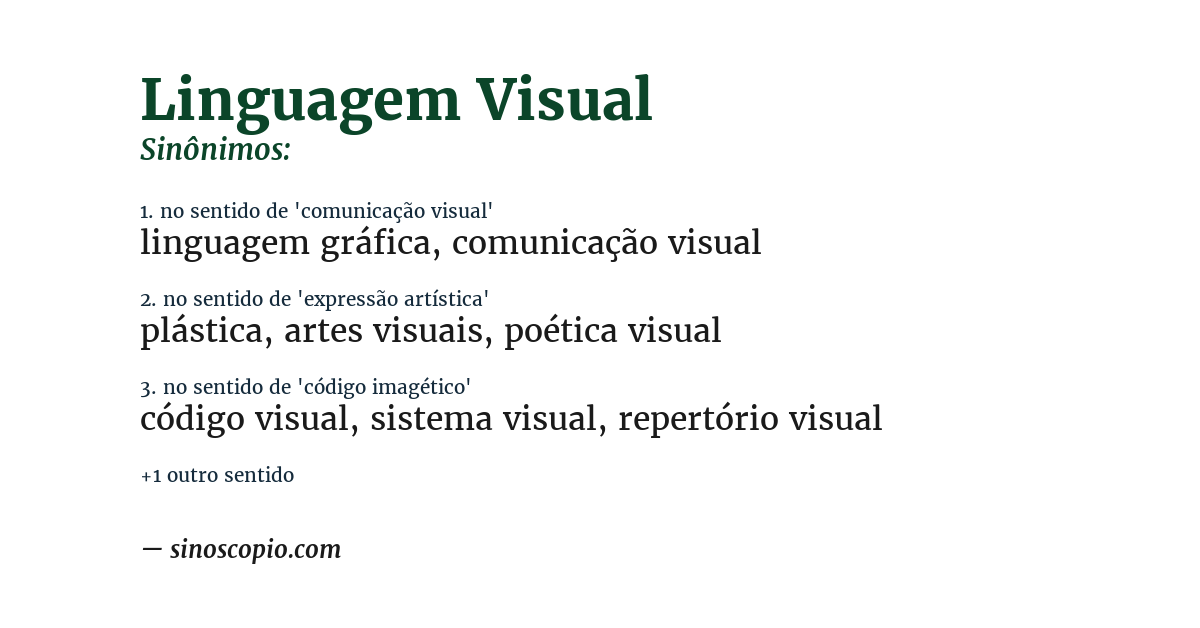 Sinônimo de linguagem visual