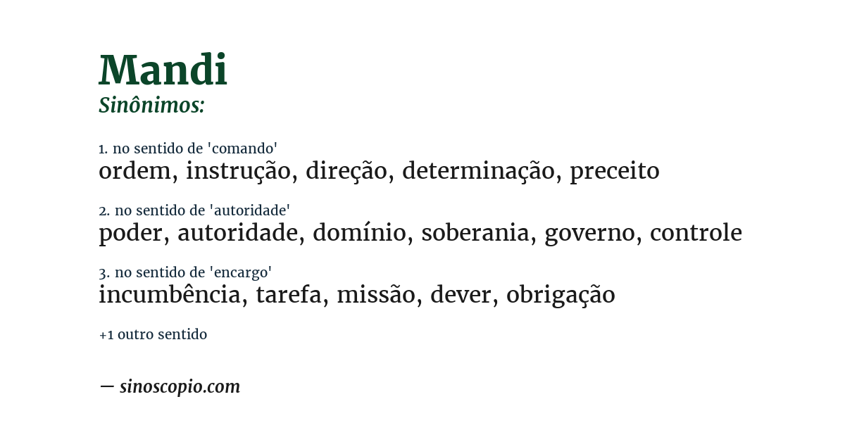 Sinônimo de mandi