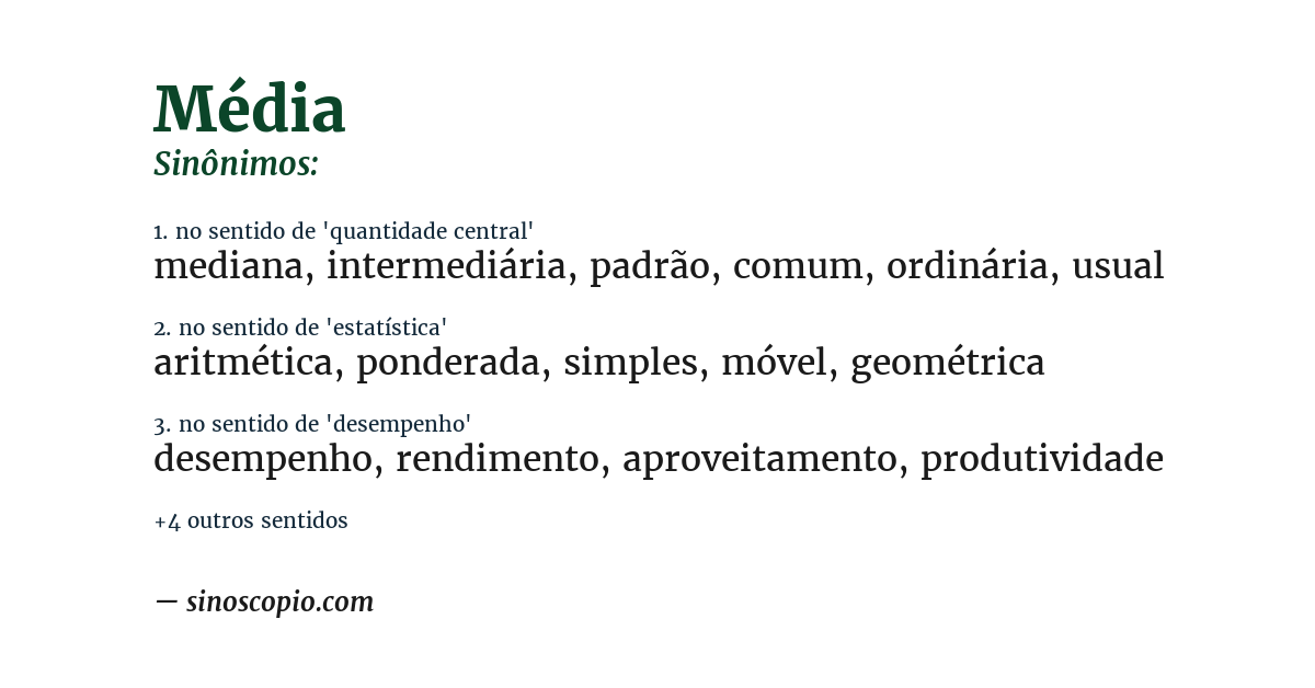 Sinônimo de média