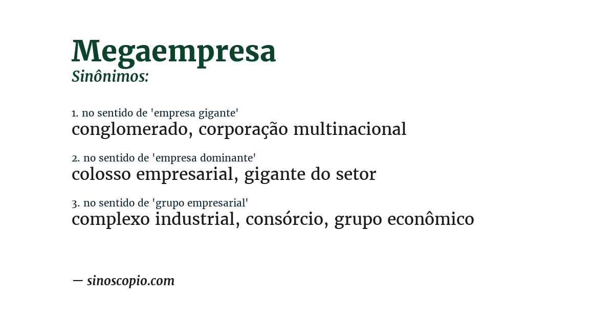 Sinônimo de megaempresa