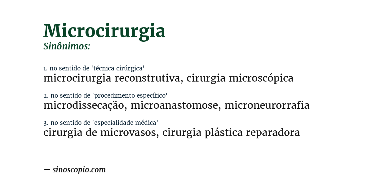 Sinônimo de microcirurgia