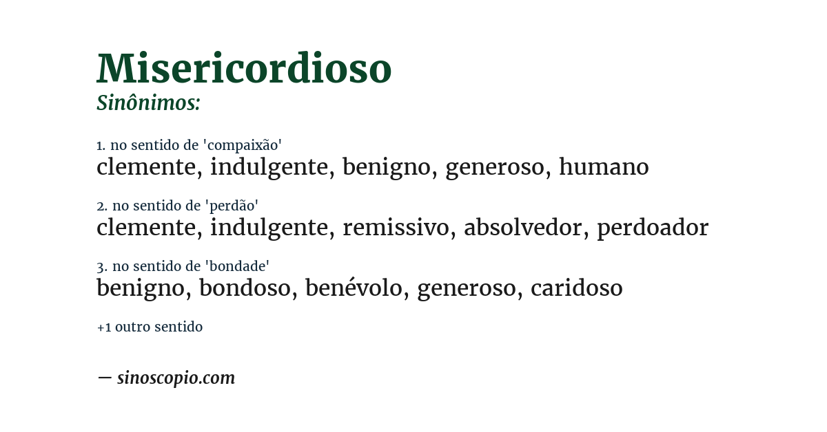 Sinônimo de misericordioso