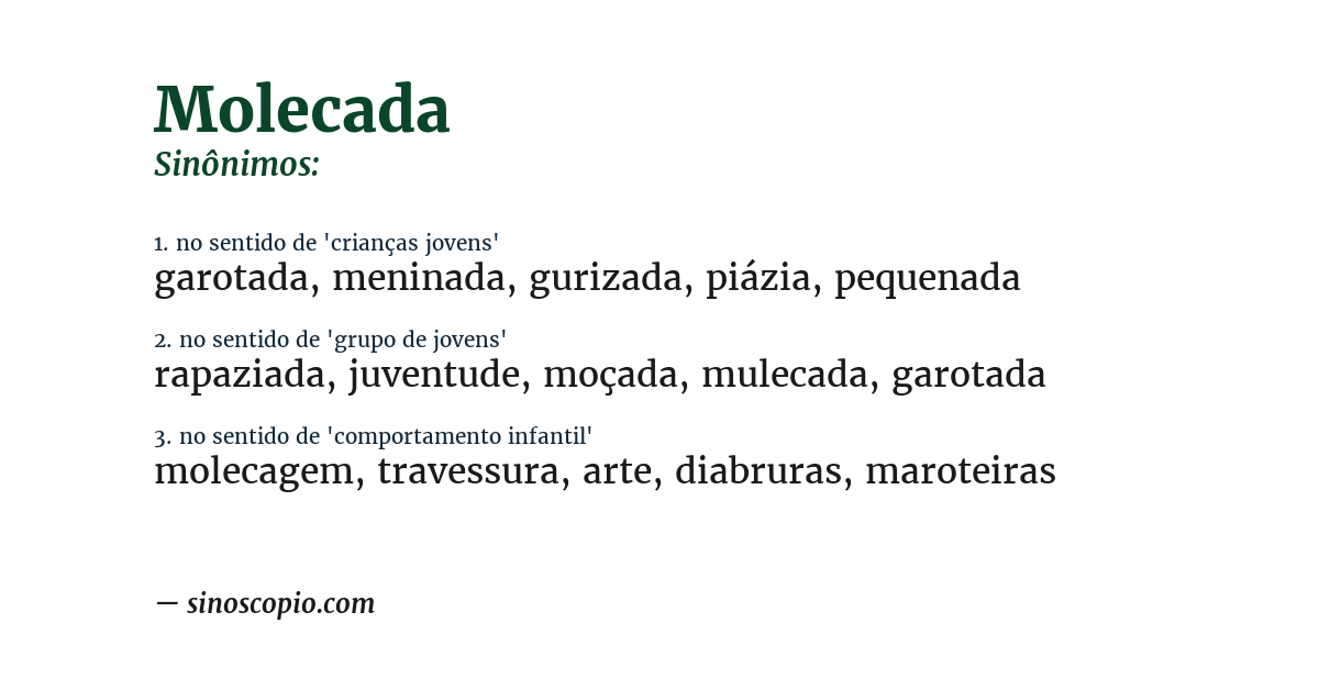 Sinônimo de molecada