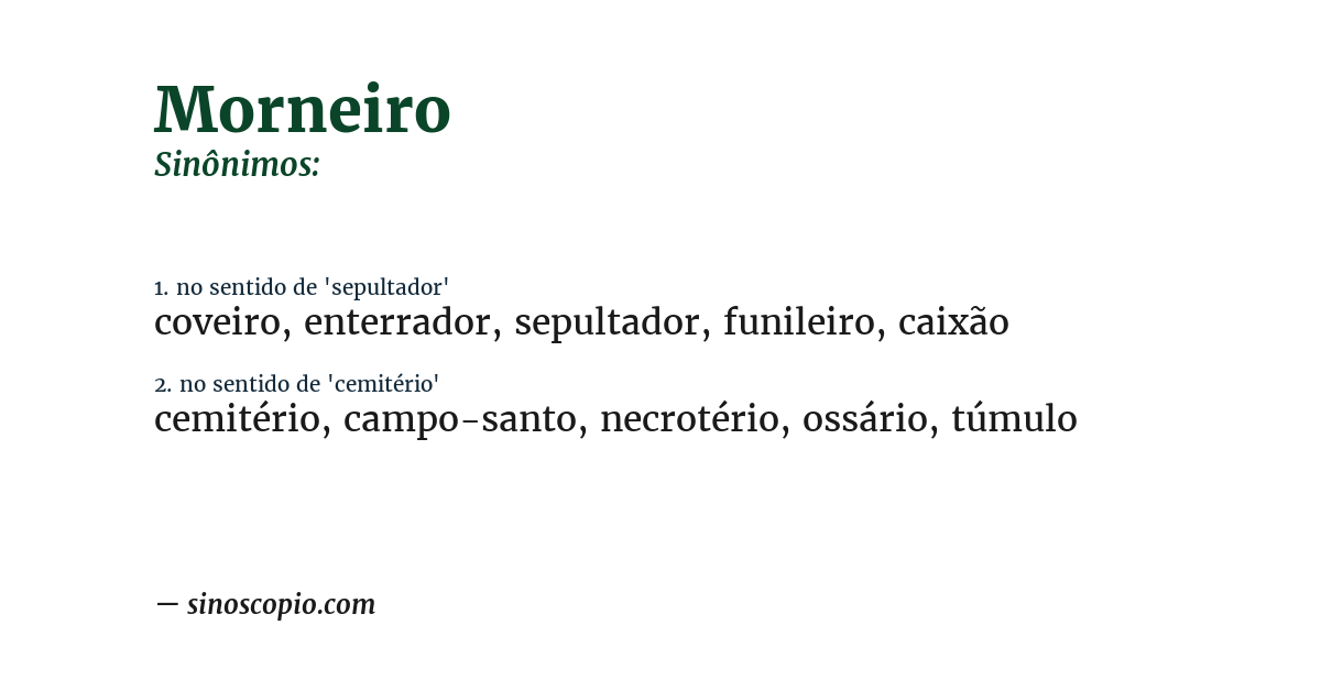 Sinônimo de morneiro