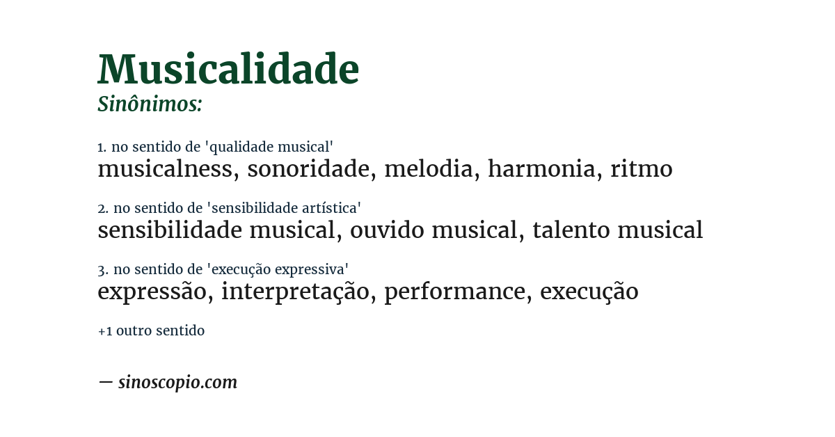 Sinônimo de musicalidade