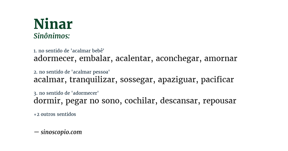 Sinônimo de ninar