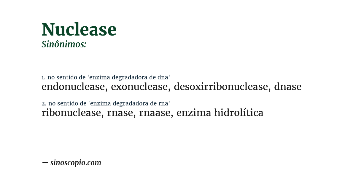 Sinônimo de nuclease