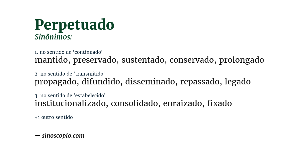Sinônimo de perpetuado