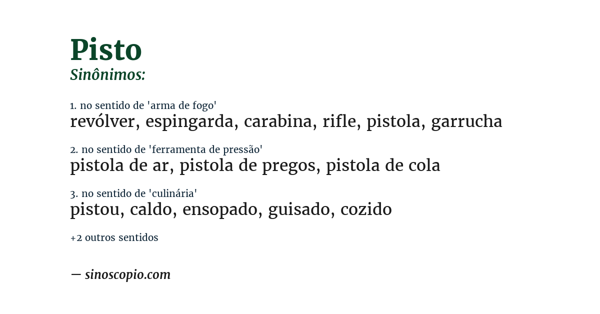 Sinônimo de pisto