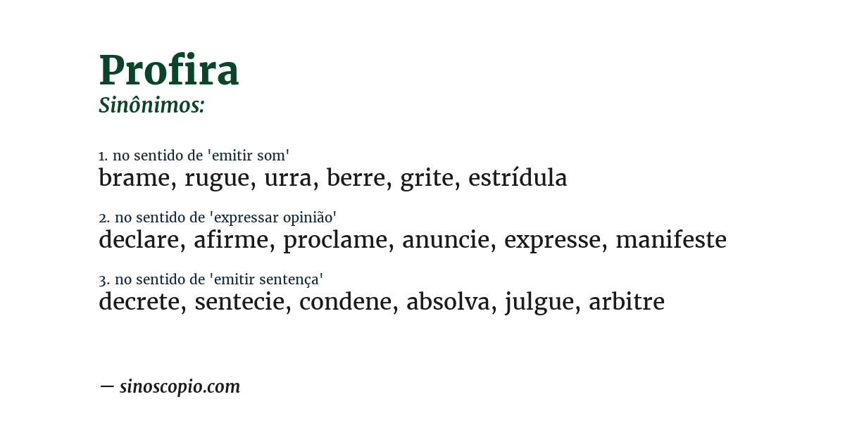 Sinônimo de profira