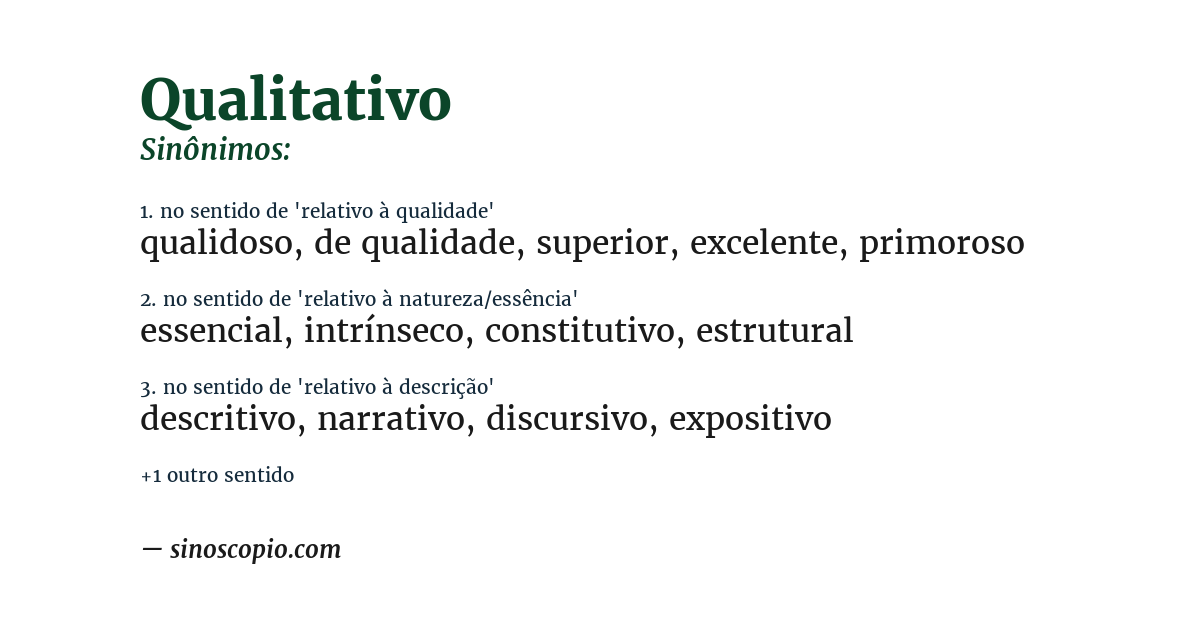 Sinônimo de qualitativo