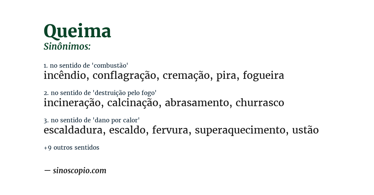 Sinônimo de queima