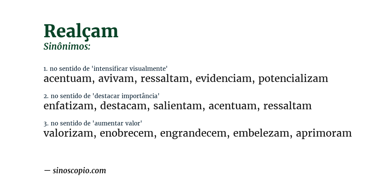 Sinônimo de realçam