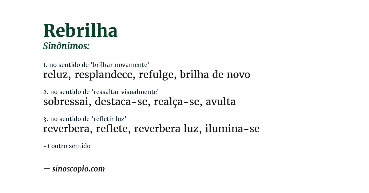 Sinônimo de rebrilha