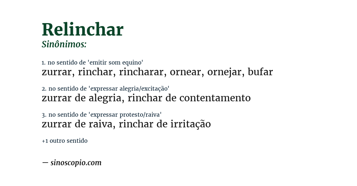 Sinônimo de relinchar