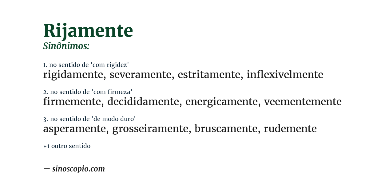 Sinônimo de rijamente