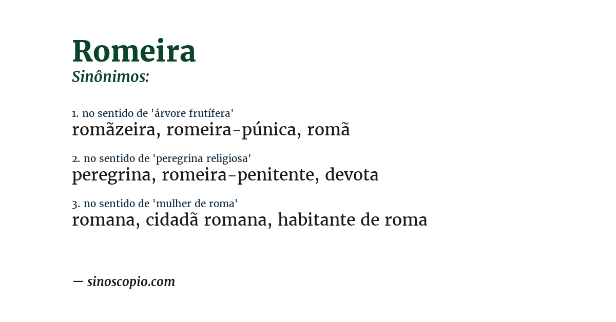 Sinônimo de romeira