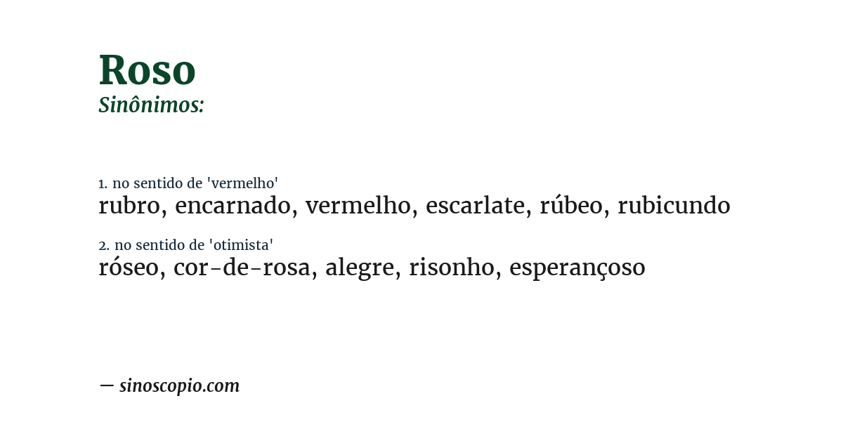 Sinônimo de roso
