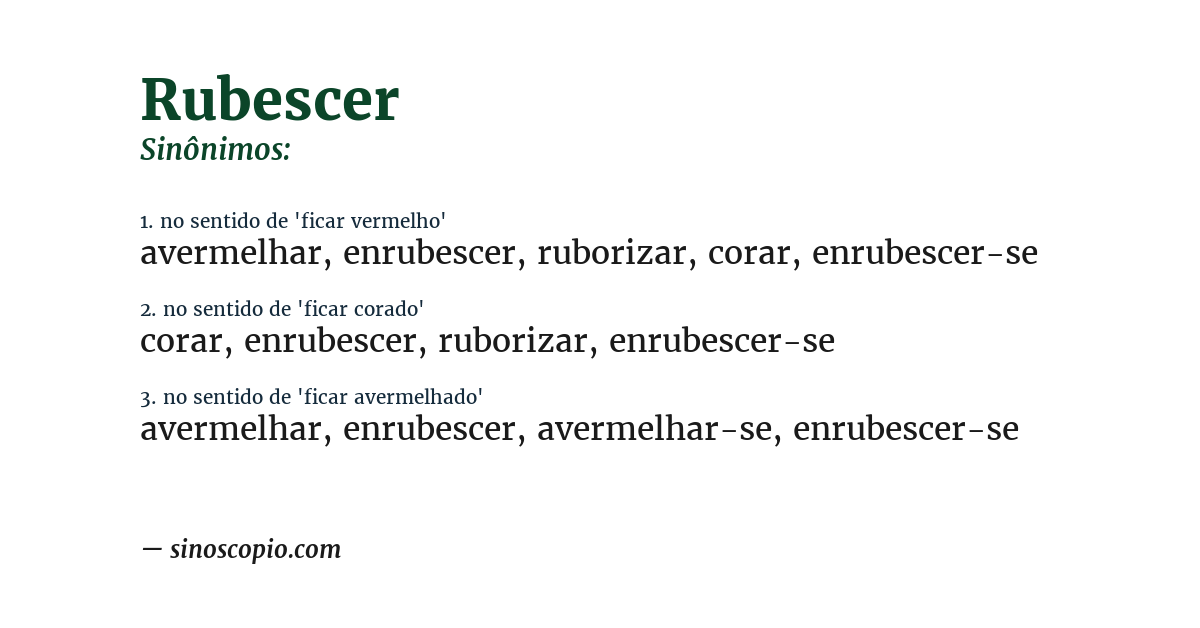 Sinônimo de rubescer