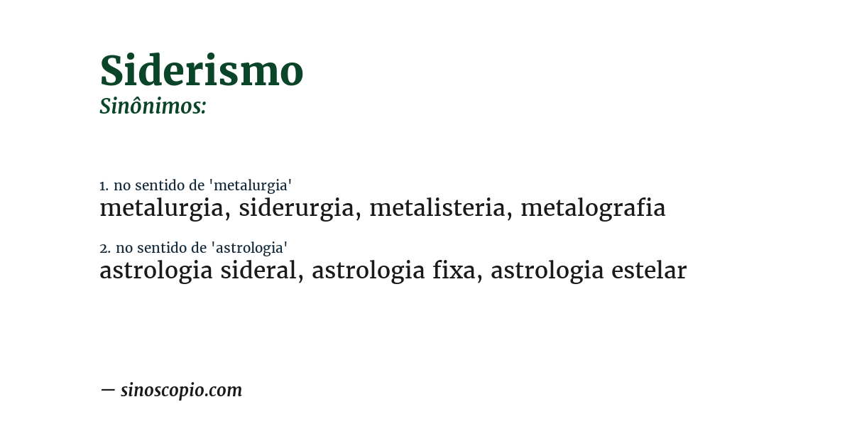 Sinônimo de siderismo