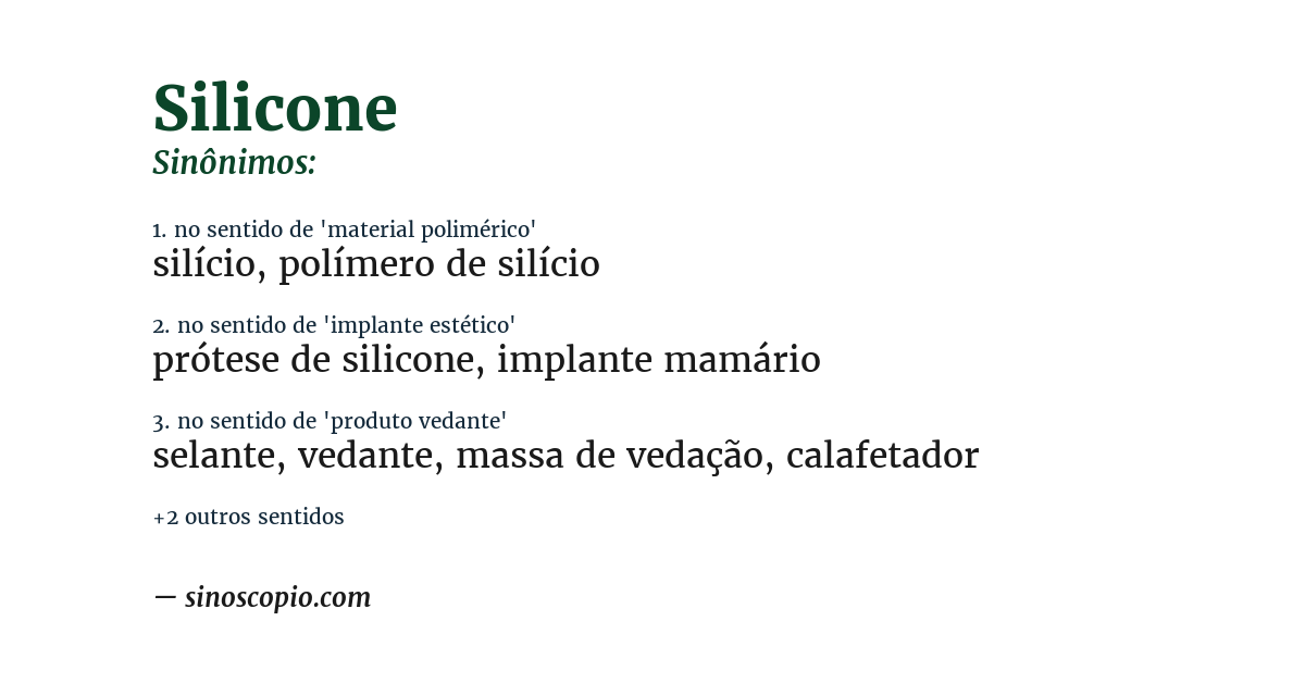 Sinônimo de silicone