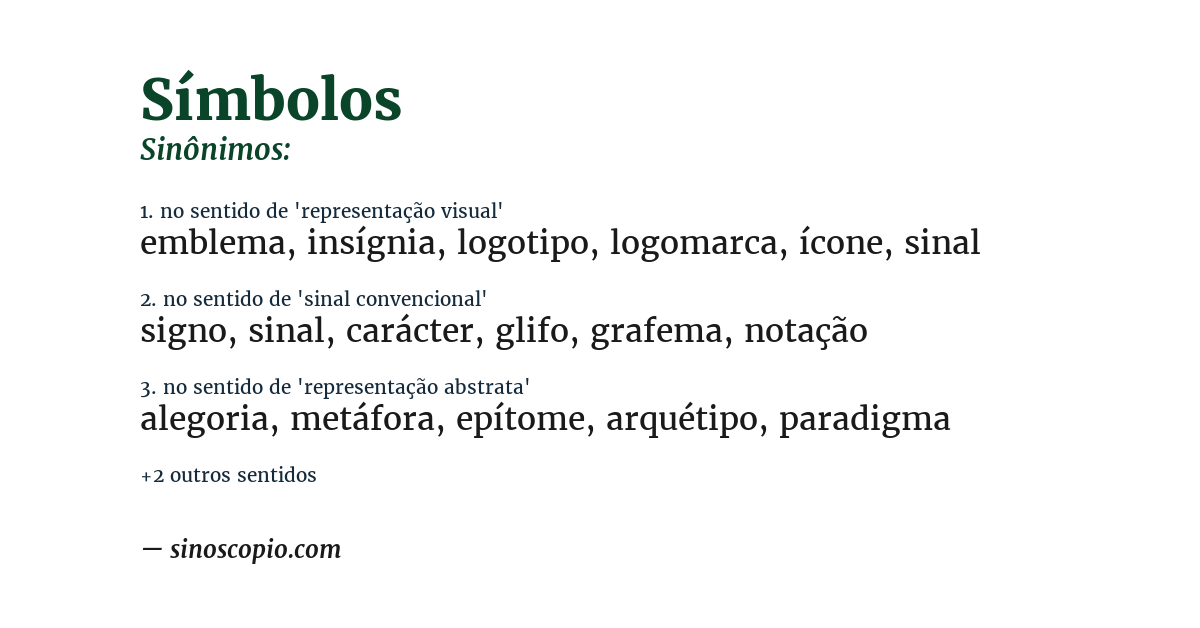 Sinônimo de símbolos