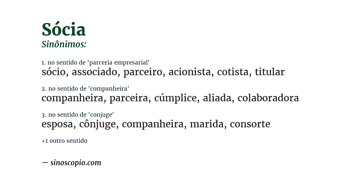 Sinônimo de sócia