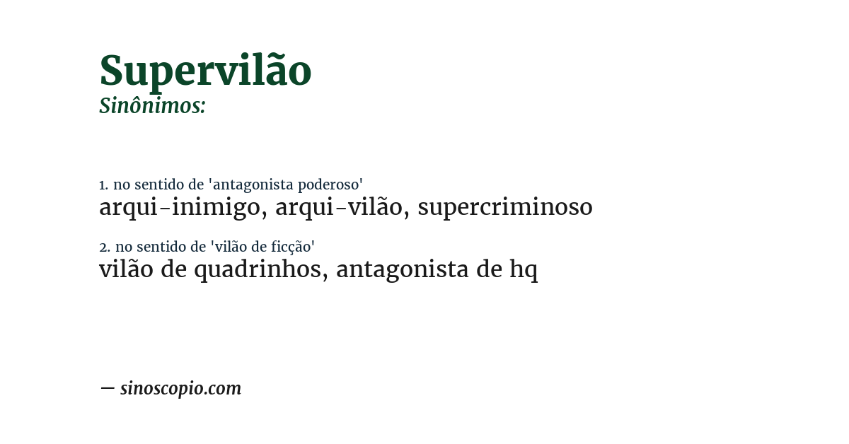 Sinônimo de supervilão
