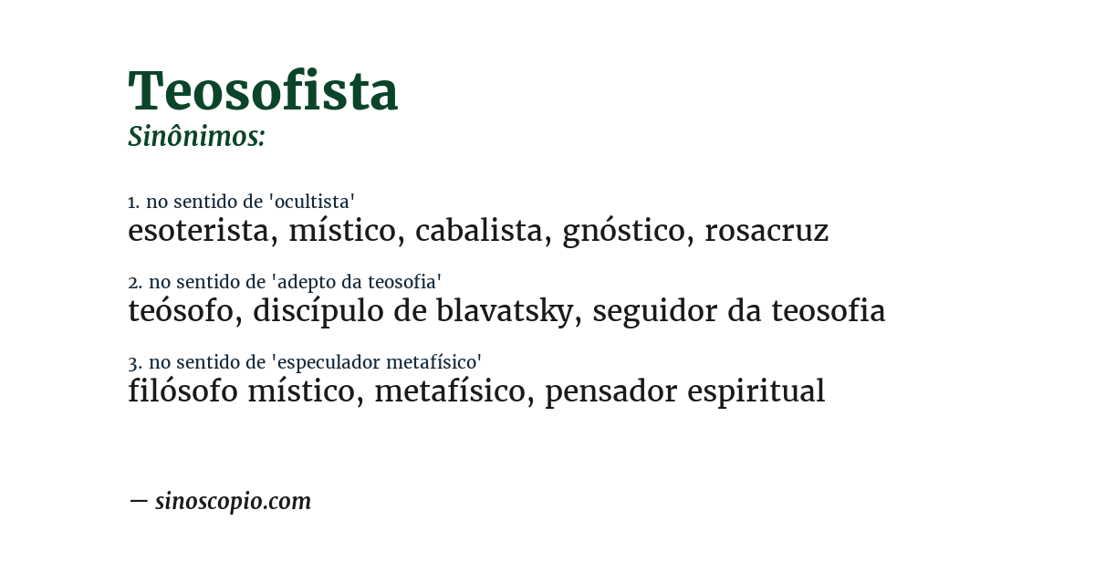 Sinônimo de teosofista