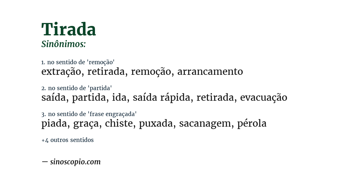 Sinônimo de tirada