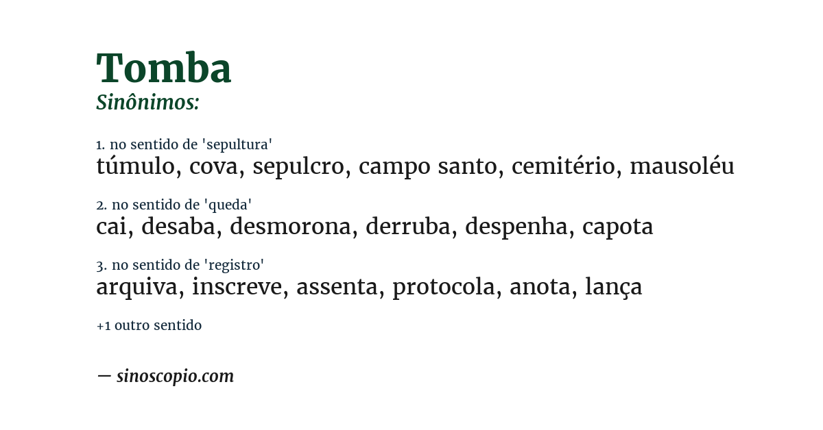 Sinônimo de tomba