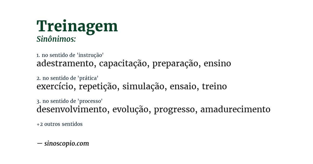 Sinônimo de treinagem