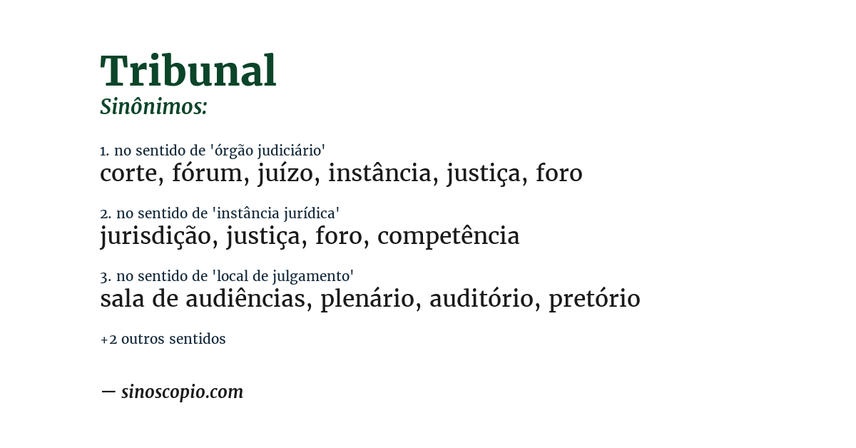 Sinônimo de tribunal
