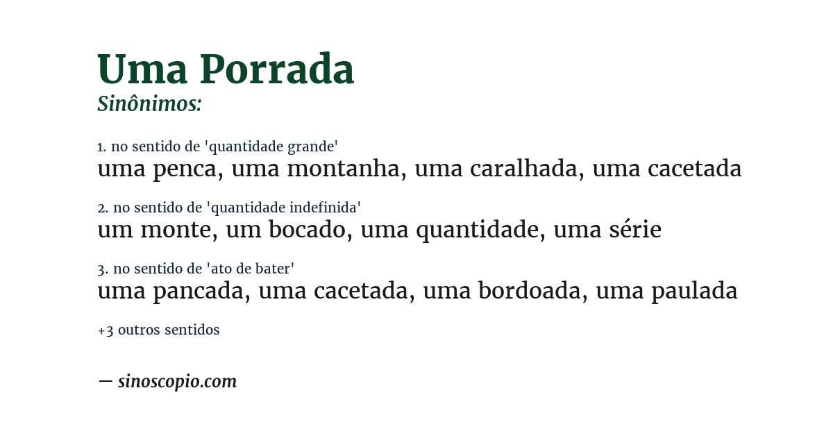 Sinônimo de uma porrada