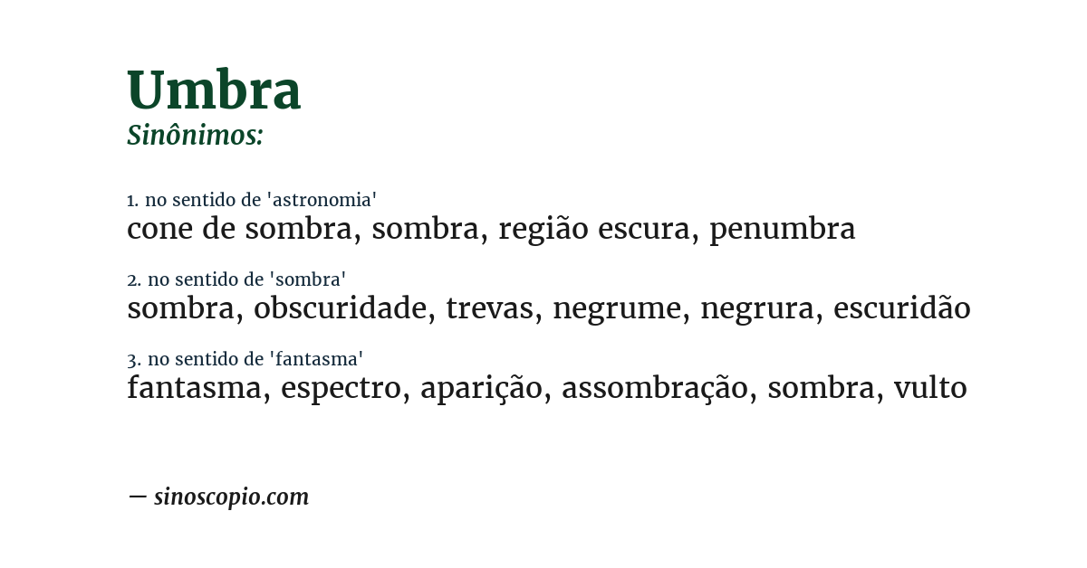 Sinônimo de umbra