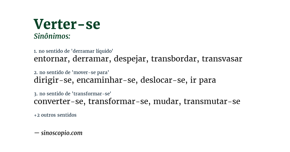 Sinônimo de verter-se
