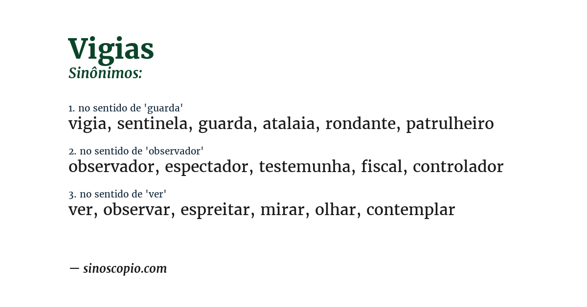 Sinônimo de vigias