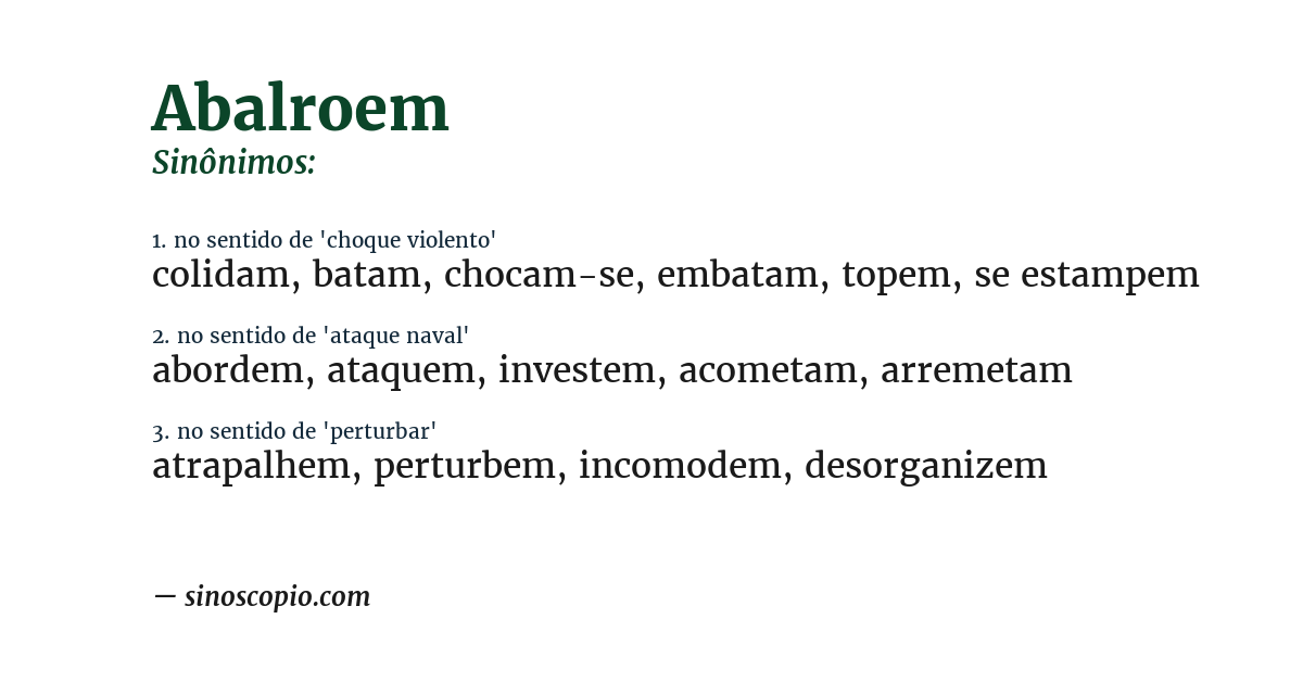 Sinônimo de abalroem