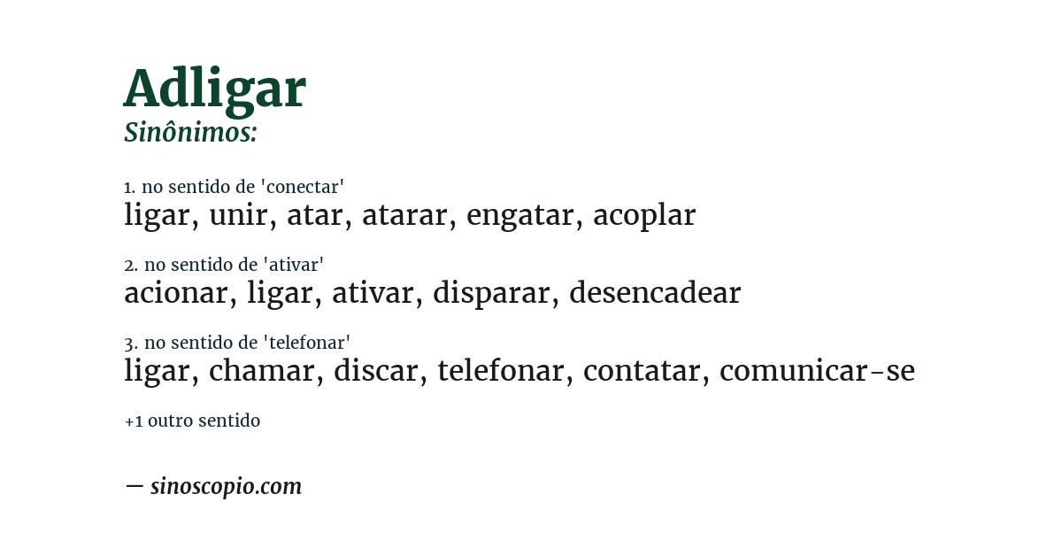 Sinônimo de adligar